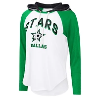 Women's G-III 4Her by Carl Banks  White Dallas Stars VIP Raglan Long Sleeve Hoodie T-Shirt