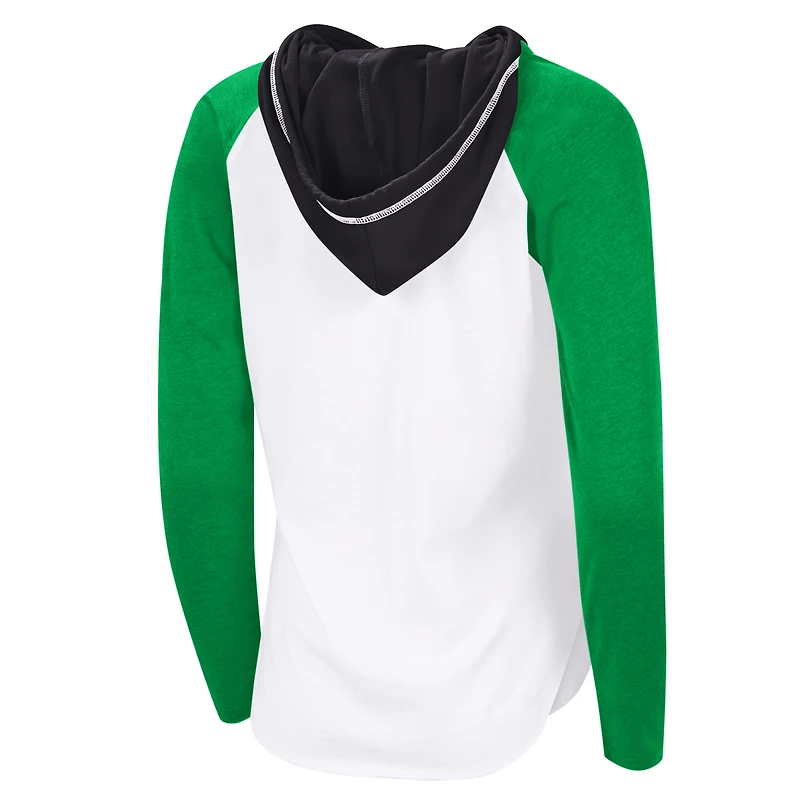 Women's G-III 4Her by Carl Banks White Dallas Stars VIP Raglan Long Sleeve Hoodie T-Shirt