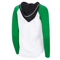Women's G-III 4Her by Carl Banks  White Dallas Stars VIP Raglan Long Sleeve Hoodie T-Shirt