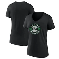 T-shirt noir à col en V pour femmes Dallas Stars Native