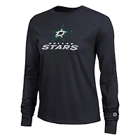 T-shirt à manches longues Champion Black Dallas Stars pour femmes