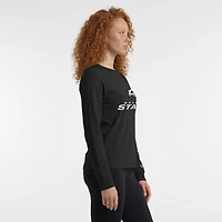 Women's Champion  Black Dallas Stars Wordmark Lockup Long Sleeve T-Shirt
