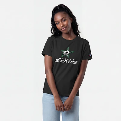 Women's Champion  Black Dallas Stars Wordmark Lockup T-Shirt