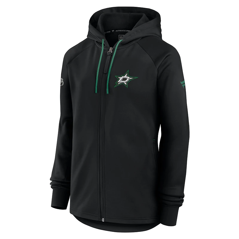 Women's Fanatics  Black Dallas Stars Authentic Pro Rink Fleece Full-Zip Jacket