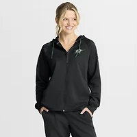 Women's Fanatics Black Dallas Stars Authentic Pro Rink Raglan Full-Zip Hoodie