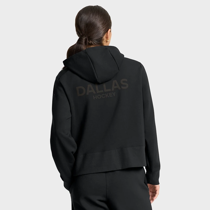 Sweat à capuche noir Authentic Pro Road Tri-Blend fermeture éclair quart de tour pour femme Fanatics des Dallas Stars