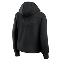 Sweat à capuche noir Authentic Pro Road Tri-Blend fermeture éclair quart de tour pour femme Fanatics des Dallas Stars