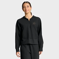 Sweat à capuche noir Authentic Pro Road Tri-Blend fermeture éclair quart de tour pour femme Fanatics des Dallas Stars