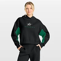 Sweat à capuche boxy noir carreaux Dallas Stars Fanatics pour femmes