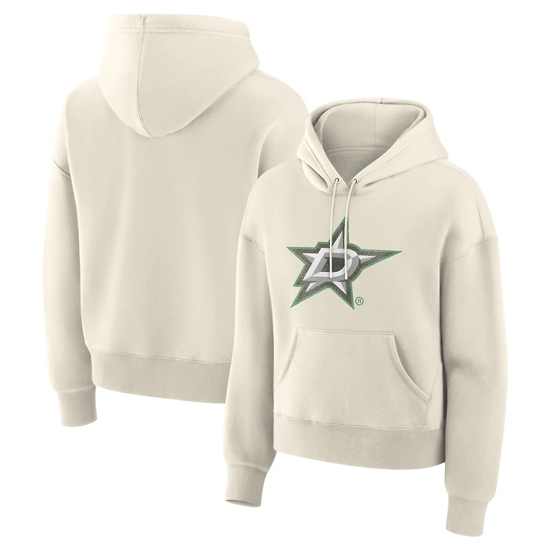 Sweat à capuche Fanatics crème pour femme, logo vieilli des Dallas Stars