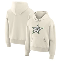 Sweat à capuche Fanatics crème pour femme, logo vieilli des Dallas Stars