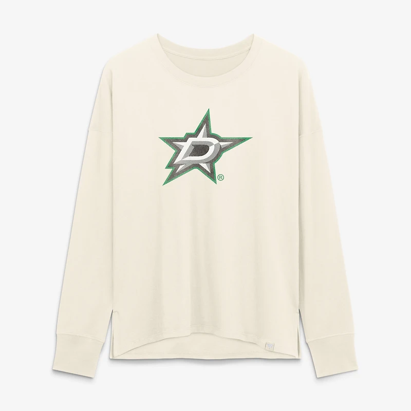 Women's Fanatics Cream Dallas Stars Distressed Logo Long Sleeve T-Shirt