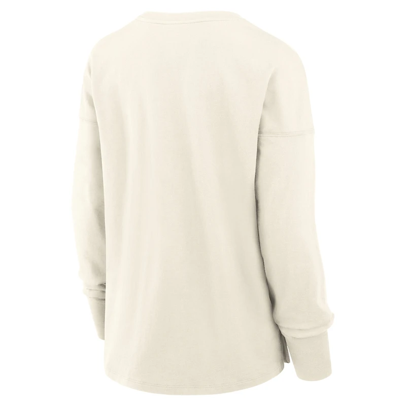 Women's Fanatics Cream Dallas Stars Distressed Logo Long Sleeve T-Shirt