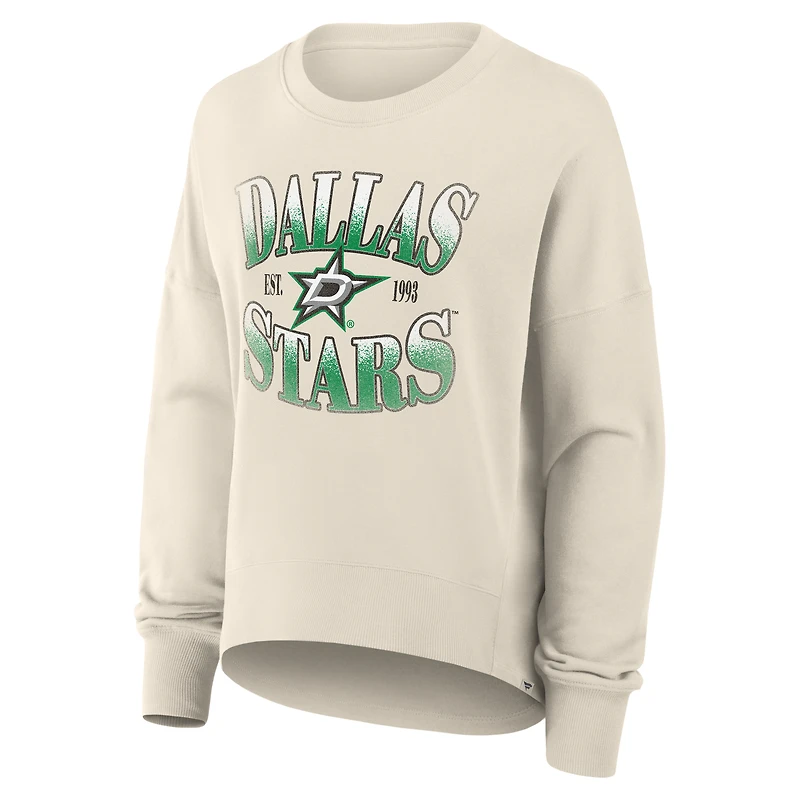 Women's Fanatics Cream Dallas Stars Oversized Slice Pullover Sweatshirt
