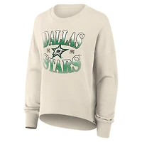 Women's Fanatics Cream Dallas Stars Oversized Slice Pullover Sweatshirt