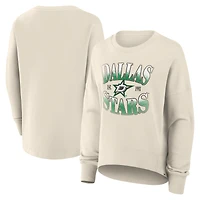 Women's Fanatics Cream Dallas Stars Oversized Slice Pullover Sweatshirt
