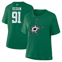 Women's Fanatics Tyler Seguin Kelly Green Dallas Stars Authentic Stack Name & Number T-Shirt