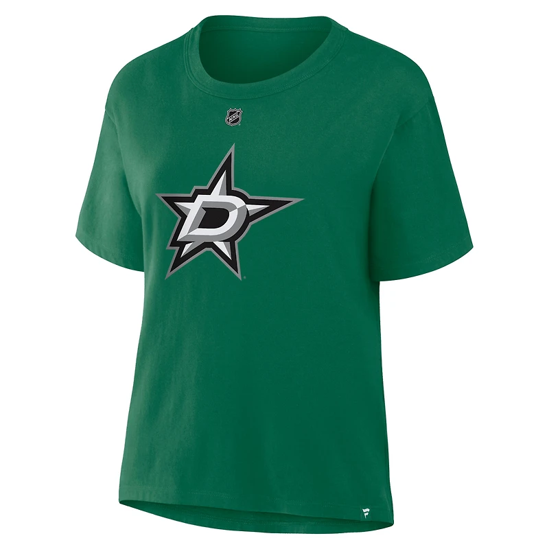 T-shirt authentique Fanatics Tyler Seguin Kelly Green Dallas Stars pour femmes, avec nom et numéro superposés
