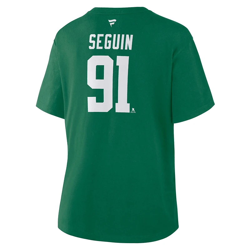 Women's Fanatics Tyler Seguin Kelly Green Dallas Stars Authentic Stack Name & Number T-Shirt