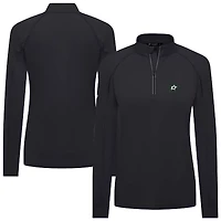 Women's Levelwear Black Dallas Stars Kinetic Insignia Core Raglan Quarter-Zip Top