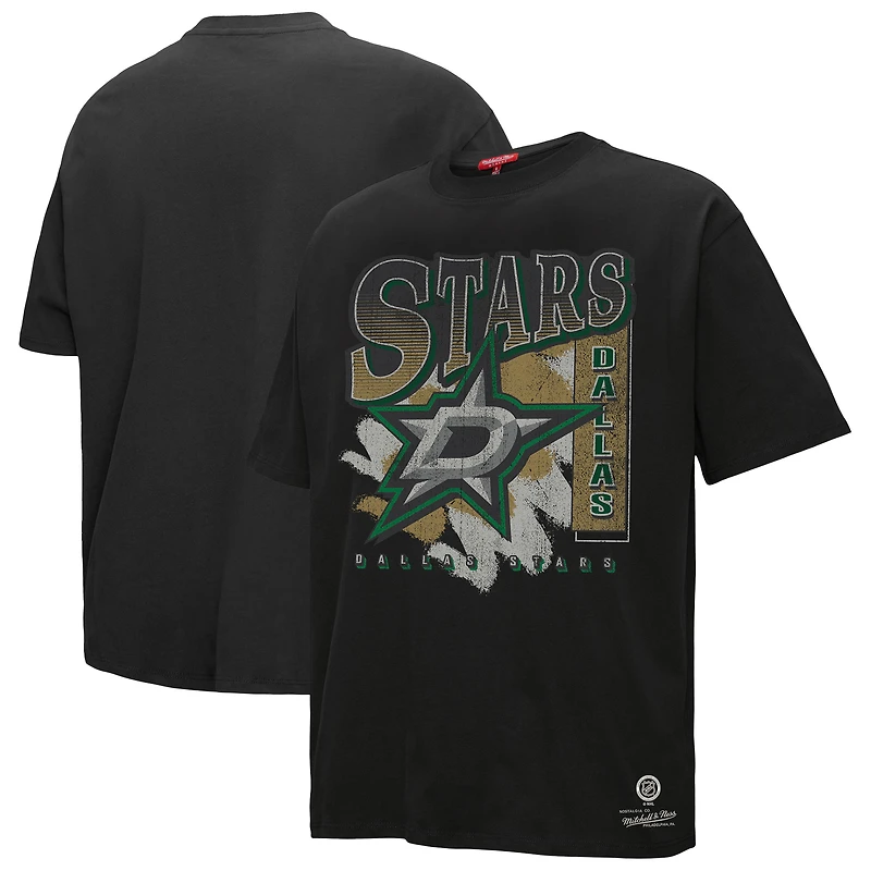 T-shirt noir Choppy Ice Boyfriend pour femme Mitchell & Ness des Dallas Stars
