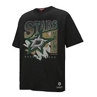 T-shirt noir Choppy Ice Boyfriend pour femme Mitchell & Ness des Dallas Stars
