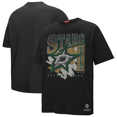 T-shirt noir Choppy Ice Boyfriend pour femme Mitchell & Ness des Dallas Stars