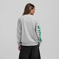 Women's Mitchell & Ness Heather Gray Dallas Stars Core 3-Hit Oversized Sweatshirt