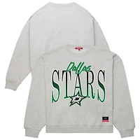 Women's Mitchell & Ness  Heather Gray Dallas Stars Hockey Night Sweatshirt