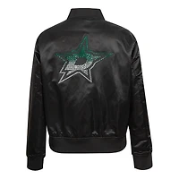Women's Pro Standard  Black Dallas Stars Rhinestone Jewels Satin Full-Snap Jacket