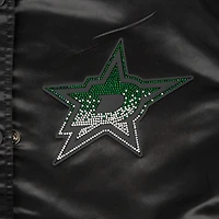 Women's Pro Standard  Black Dallas Stars Rhinestone Jewels Satin Full-Snap Jacket