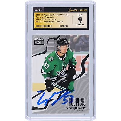 Wyatt Johnston Dallas Stars Autographed 2022-23 Upper Deck Metal Universe Premium Prospects #PP-6 CGC Fanatics Witnessed Authenticated 9/10 Rookie Card
