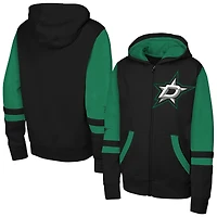 Sweat à capuche entièrement zippé noir Dallas Stars Face Off pour jeunes