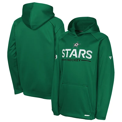 Youth Fanatics Kelly Green Dallas Stars Authentic Pro Rink Raglan Hoodie