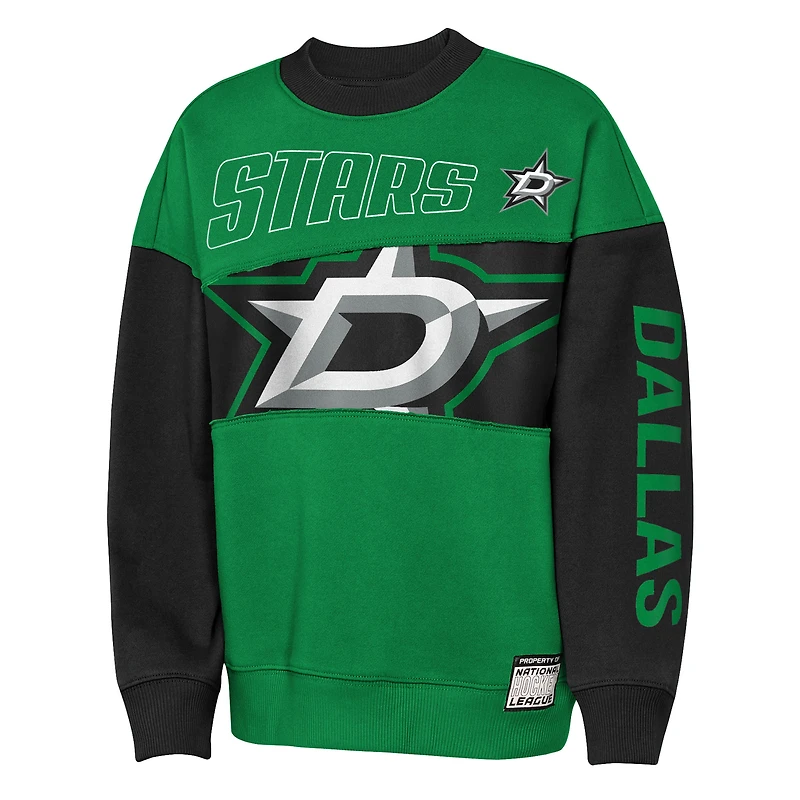 Sweat-shirt Impact Player vert/noir Kelly Outerstuff pour jeunes des Dallas Stars