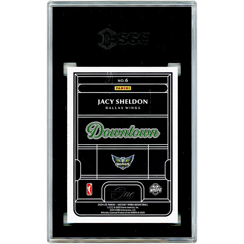Jacy Sheldon Dallas Wings 2024 Panini Rookie Royalty WNBA Downtown Case Hit #6 SGC Authenticated 9.5 Rookie Card