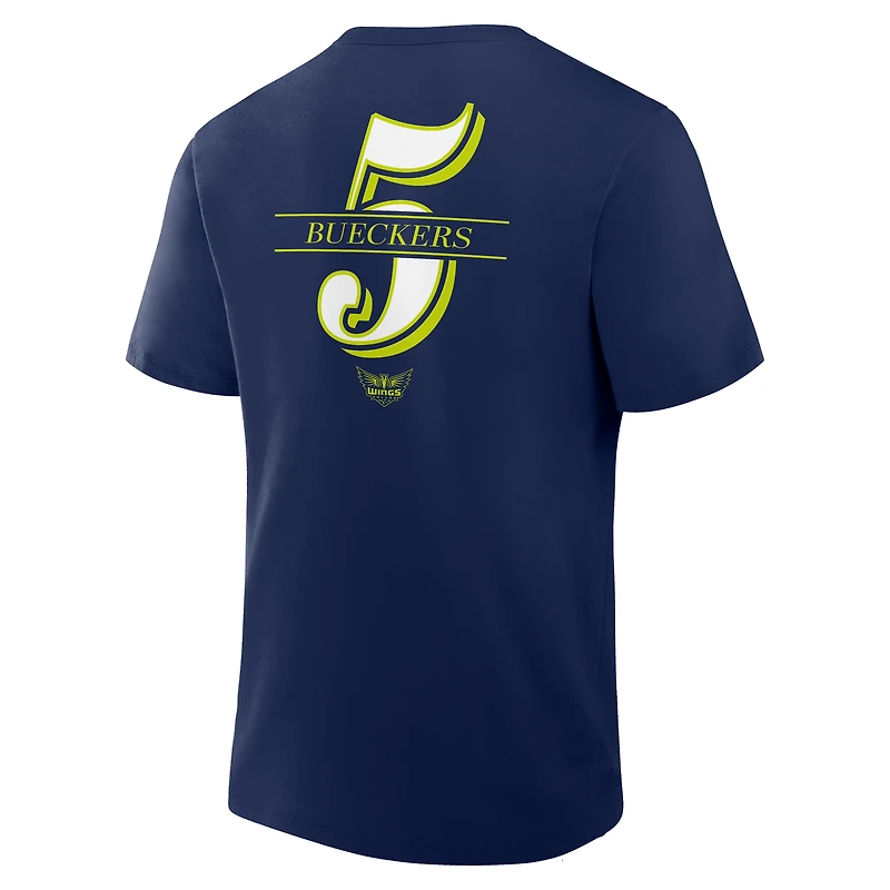 T-shirt bleu marine Paige Bueckers des Dallas Wings pour homme avec nom et numéro dans la peinture