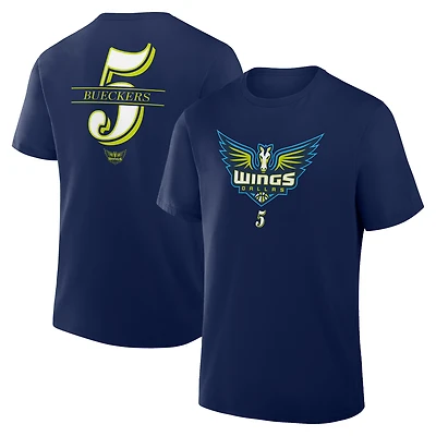 T-shirt bleu marine Paige Bueckers des Dallas Wings pour homme avec nom et numéro dans la peinture