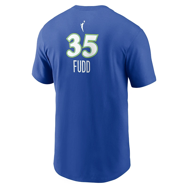 Men's Nike Azzi Fudd Blue Dallas Wings Name & Number Rebel Edition T-Shirt