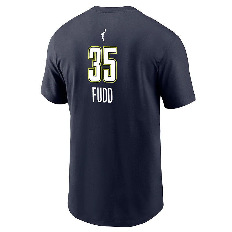 T-shirt Nike Azzi Fudd bleu marine Dallas Wings Explorer Edition pour homme, avec nom et numéro