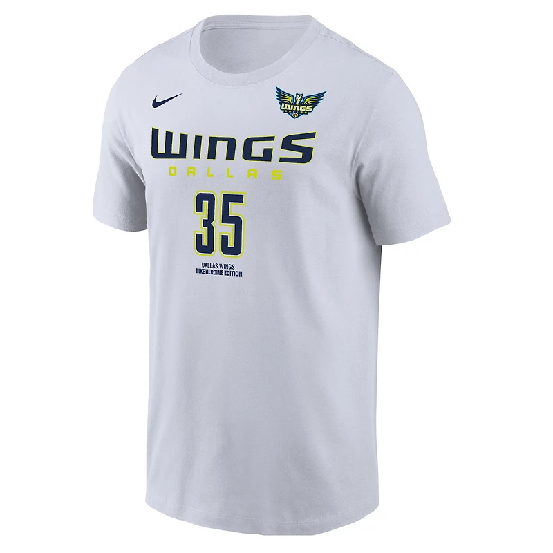 T-shirt Nike Azzi Fudd blanc Dallas Wings Heroine Edition pour homme