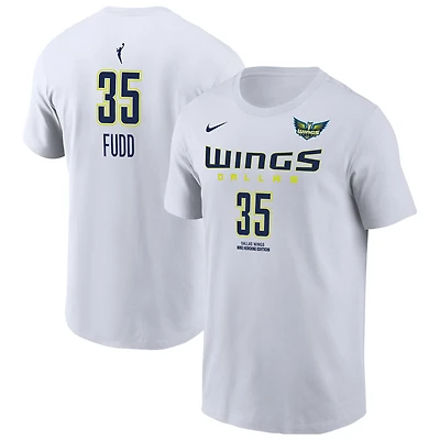 T-shirt Nike Azzi Fudd blanc Dallas Wings Heroine Edition pour homme