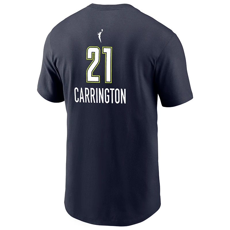 T-shirt Nike DiJonai Carrington bleu marine pour homme, édition Explorer, avec nom et numéro des Dallas Wings