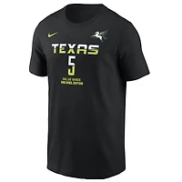 T-shirt Nike Paige Bueckers pour homme, noir, Dallas Wings, édition Rebel Draft WNBA 2025, avec nom et numéro