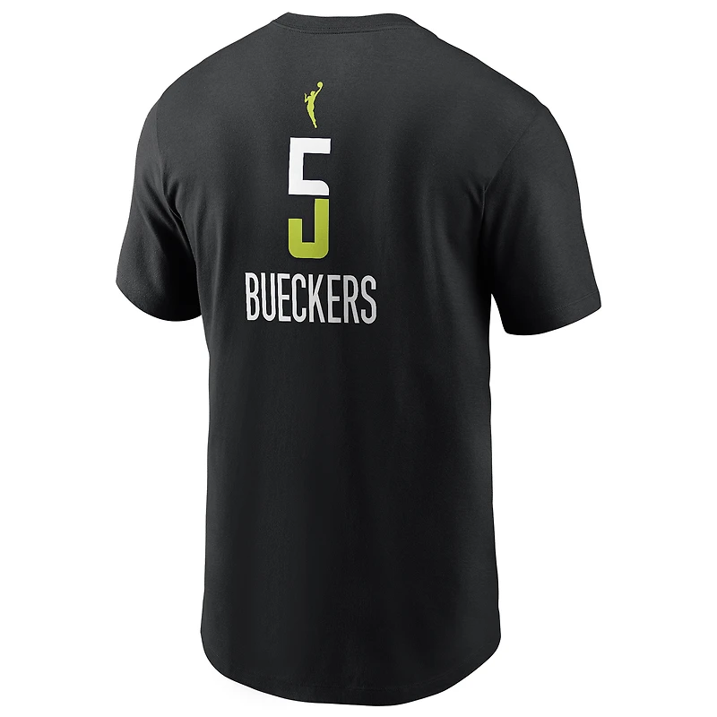 T-shirt Nike Paige Bueckers pour homme, noir, Dallas Wings, édition Rebel Draft WNBA 2025, avec nom et numéro