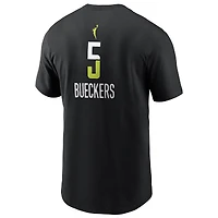 T-shirt Nike Paige Bueckers pour homme, noir, Dallas Wings, édition Rebel Draft WNBA 2025, avec nom et numéro