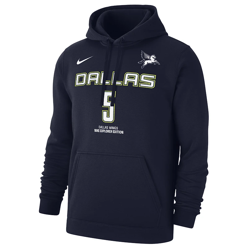 Sweat à capuche Nike Paige Bueckers bleu marine Dallas Wings 2025 WNBA Draft Explorer Edition avec nom et numéro