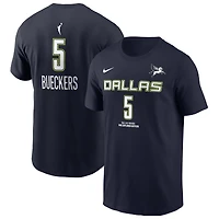 T-shirt Nike Paige Bueckers bleu marine Dallas Wings 2025 WNBA Draft Explorer Edition avec nom et numéro