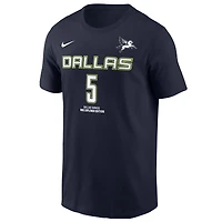 T-shirt Nike Paige Bueckers bleu marine Dallas Wings 2025 WNBA Draft Explorer Edition avec nom et numéro