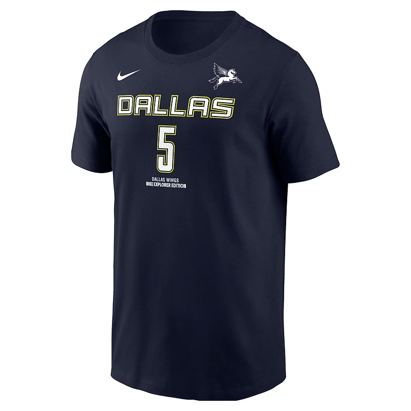 Men's Nike Paige Bueckers Navy Dallas Wings Name & Number T-Shirt